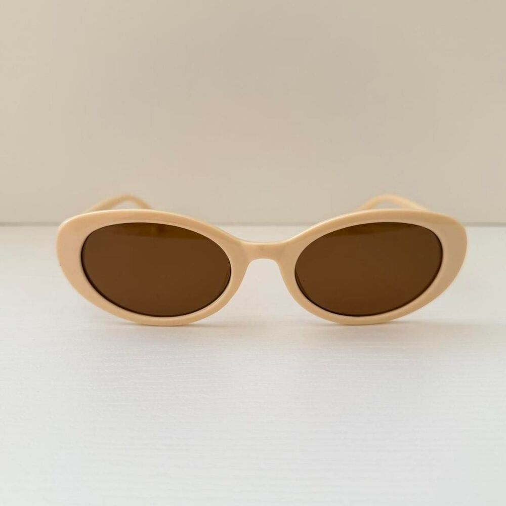 Unbranded Women's Cream and Brown Sunglasses